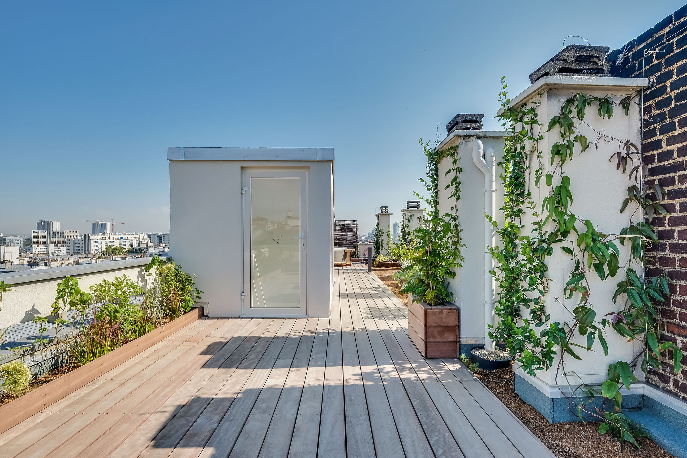 Création d'un toit jardin à paris Edicule terrasse architecte paris