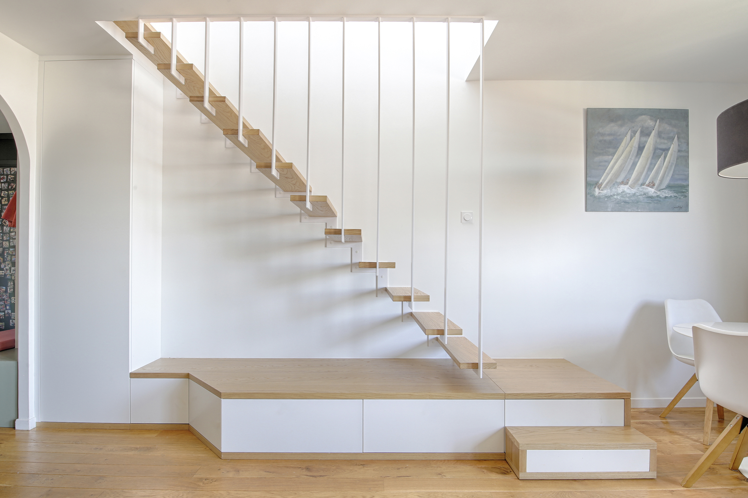 Surélévation et création d'une terrasse à Boulogne-Billancourt Escalier architecte